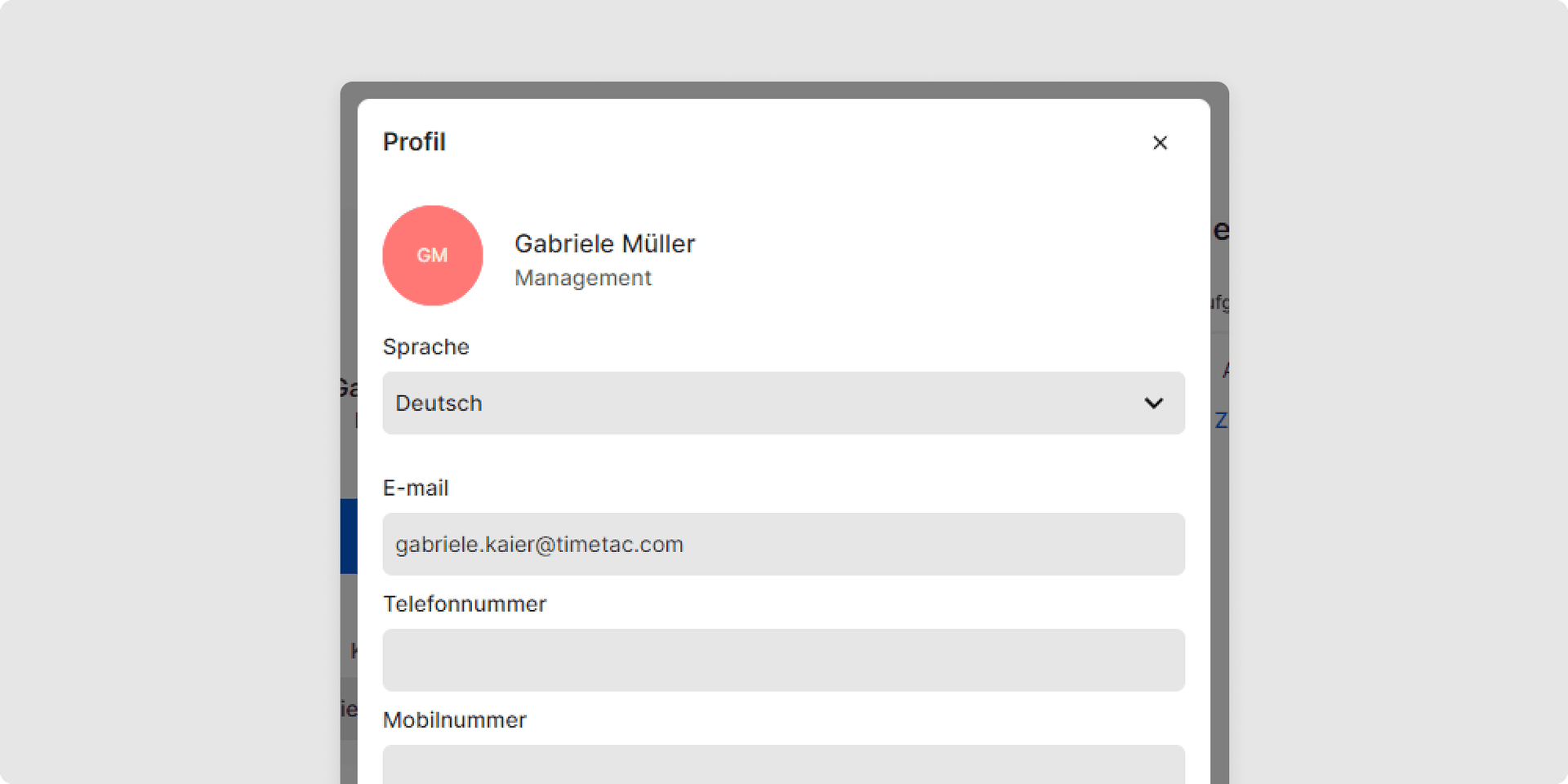 Wählen Sie die gewünschte Sprache im Drop-down-Menü durch Klicken aus.